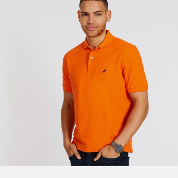 Nautica Men's Orange Polo Shirt - Picture 1 of 5